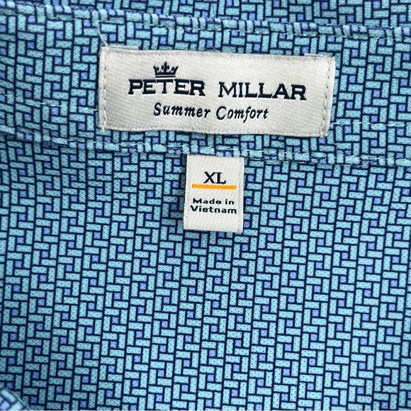 Peter Millar Polo Shirt Adult Extra Large Blue Summer Comfort Golf Preppy Men - Picture 5 of 14